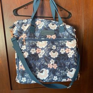 Sarah Wells Lizzy Blue Floral-print Breast-Pump Bag